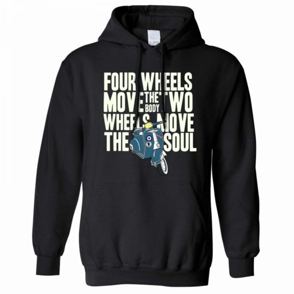 Biking Hoodie Two Wheels Move The Soul Biker Slogan Motivational Quote